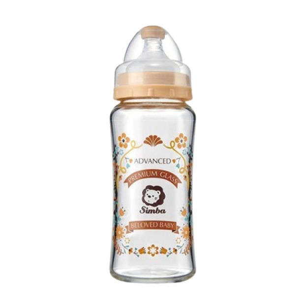 063626-Simba69253蘿蔓晶鑽寬口玻璃奶瓶_咖啡_270ml_工作區域 1.jpg