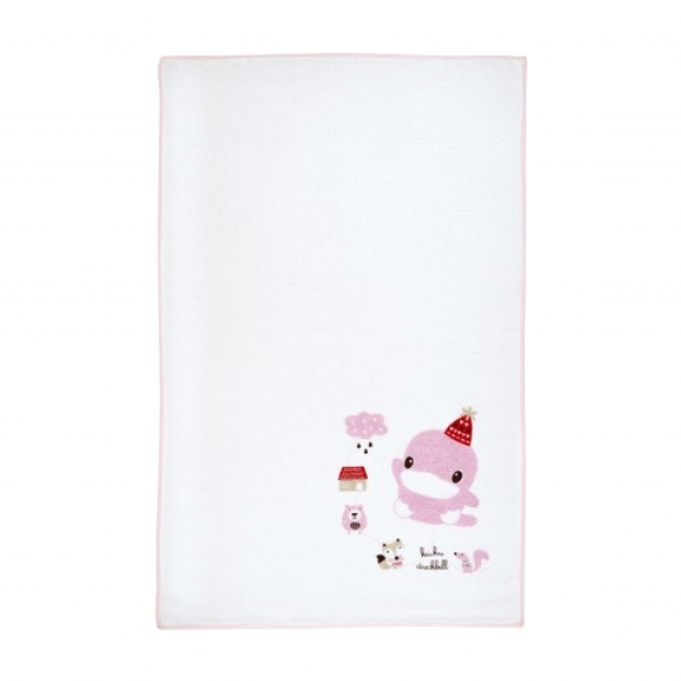 056881-kuku 2381狐狸熊單印緹花紗布澡巾2入-粉_工作區域 1.jpg