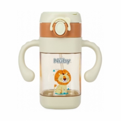 067811-Nuby PPSU學飲杯_粗吸管_300ml-棕獅子_工作區域 1.jpg