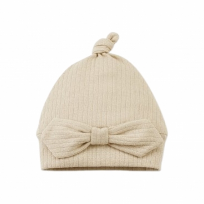 069167-竹纖羅紋蝴蝶嬰兒帽-杏_工作區域 1.jpg