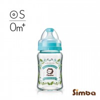 Simba蘿蔓晶鑽寬口玻璃小奶瓶180ml-新生專用